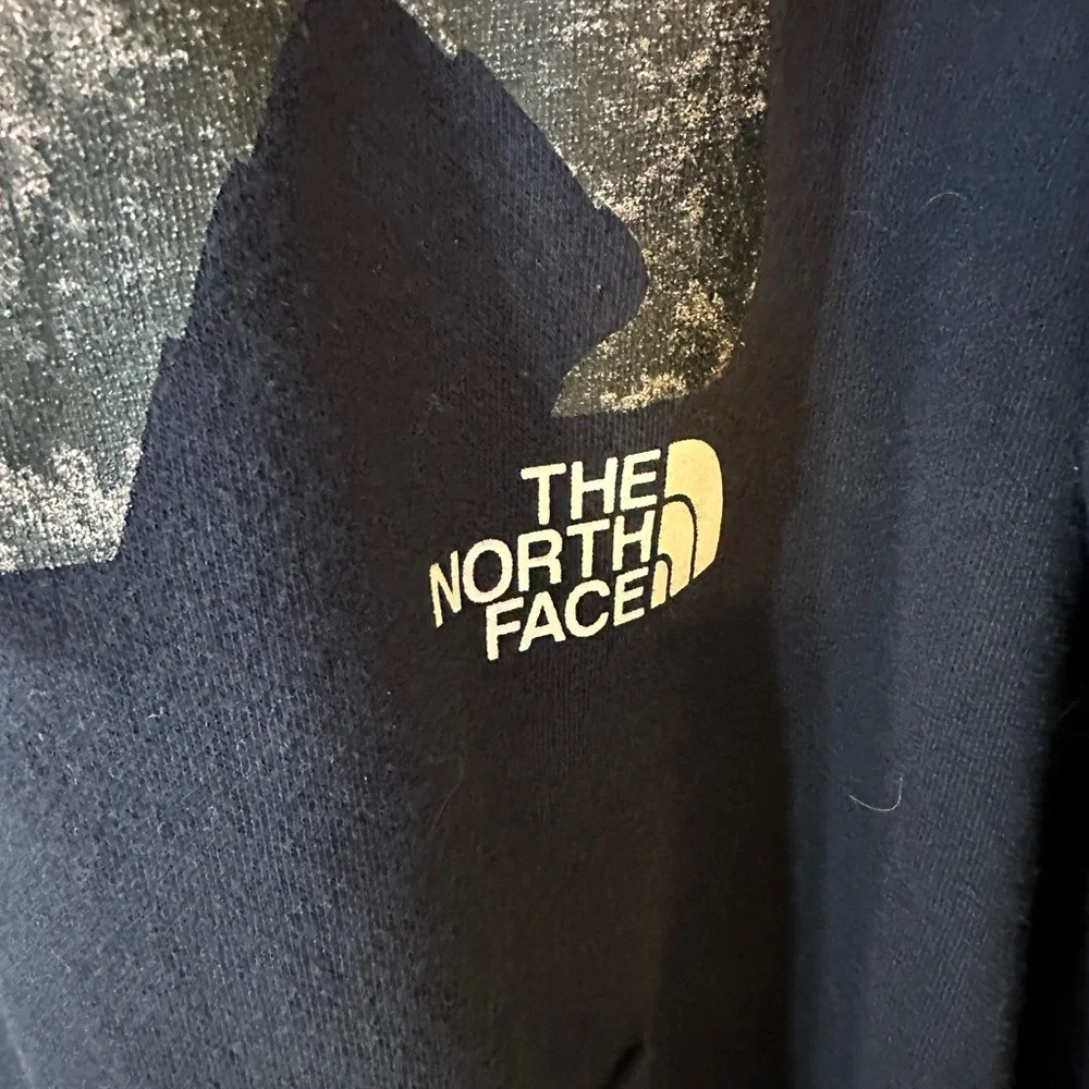 North Face Bear Hoodie Navy Blue Camping Outdoor Hiking Cabin Cozy Mens Small